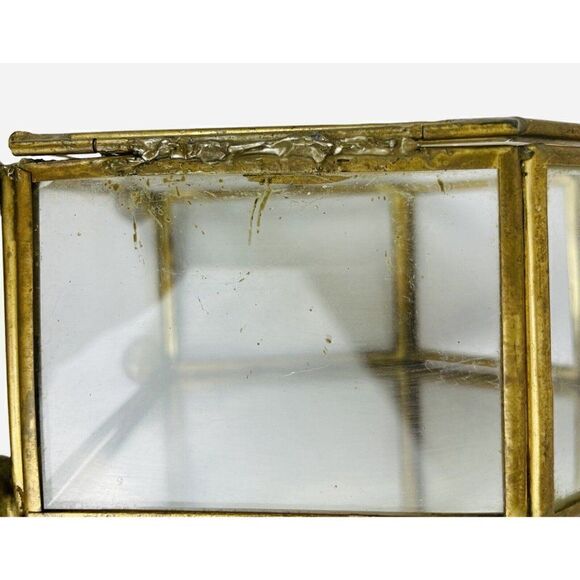 Vintage 1970s Interpur Owl Stained Glass Jewelry Trinket Box Mirrored MCM Taiwan - Picture 11 of 13